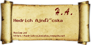 Hedrich Ajnácska névjegykártya